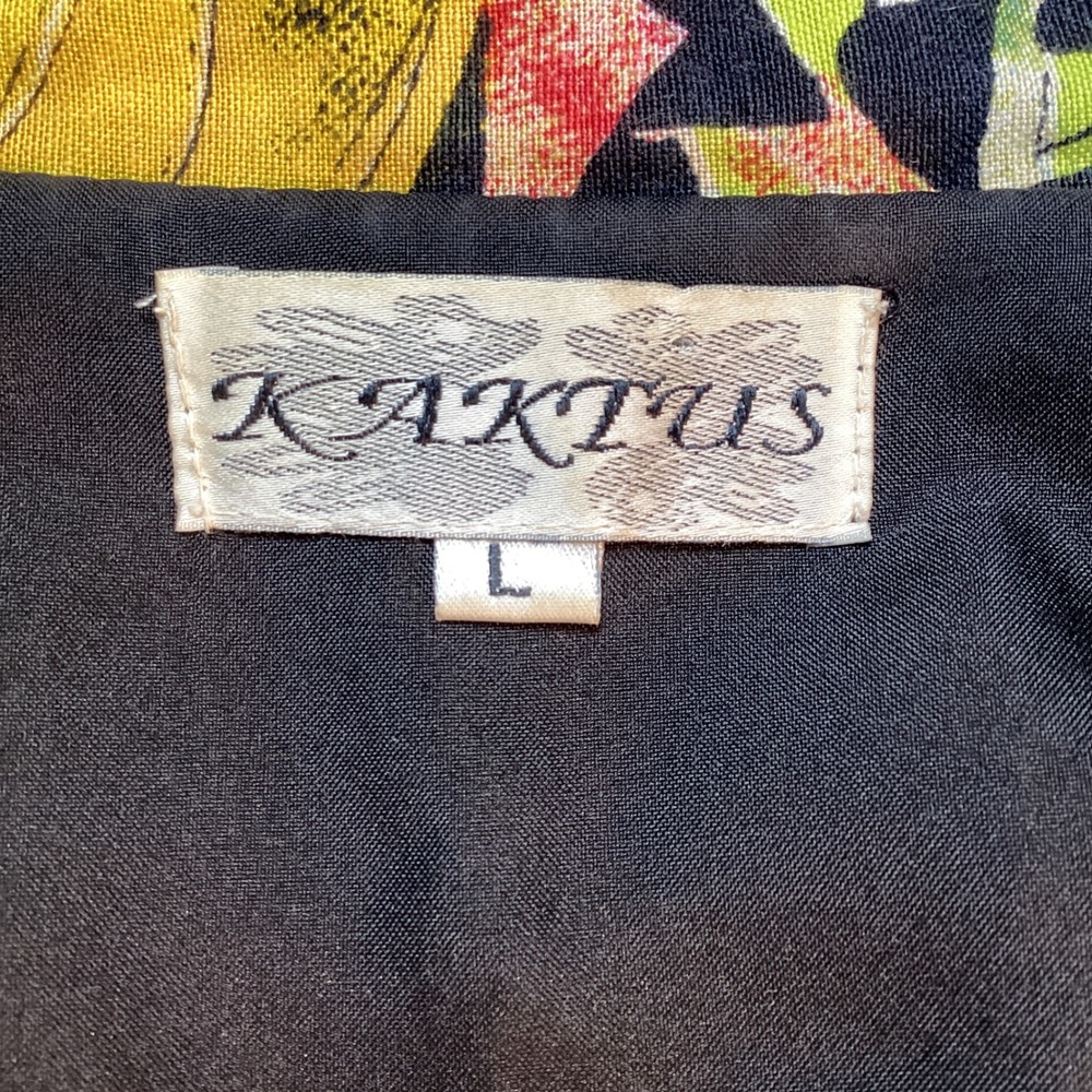 Kaktus VTG Picasso Art Jacket Womens L Linen Blend Boho Eclectic Retro - Picture 3 of 8